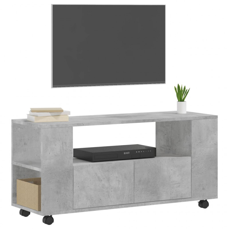 Szafka pod TV, szarość betonu, 102x34,5x43 cm