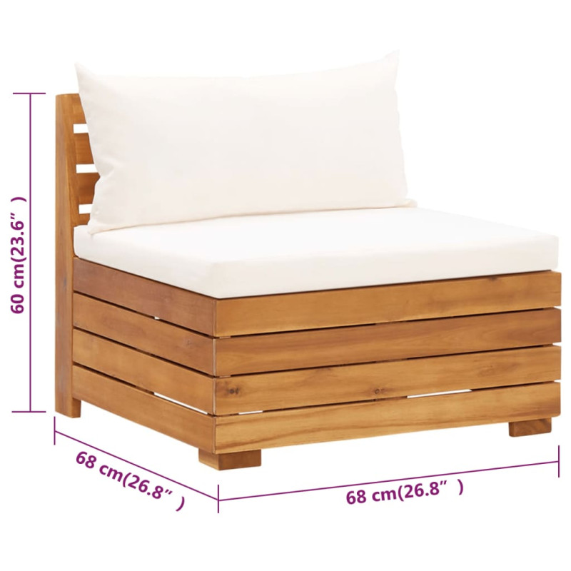 2-osobowa sofa ogrodowa z poduszkami, lite drewno akacjowe