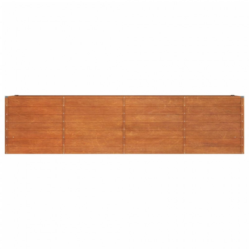 Podwyższona donica, rdzawa, 320x80x77 cm, stal kortenowska