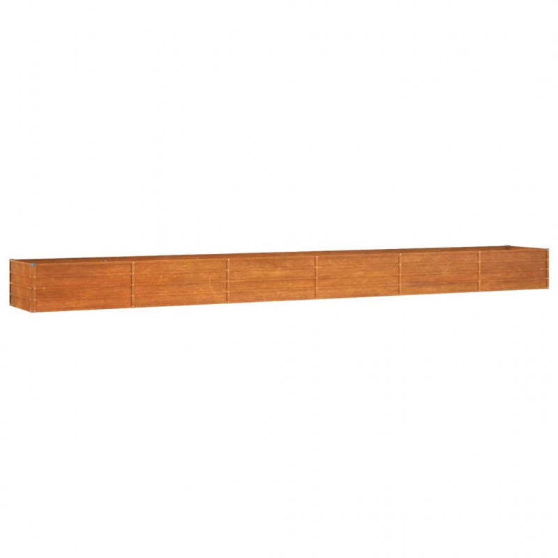 Podwyższona donica, rdzawa, 600x80x45 cm, stal kortenowska
