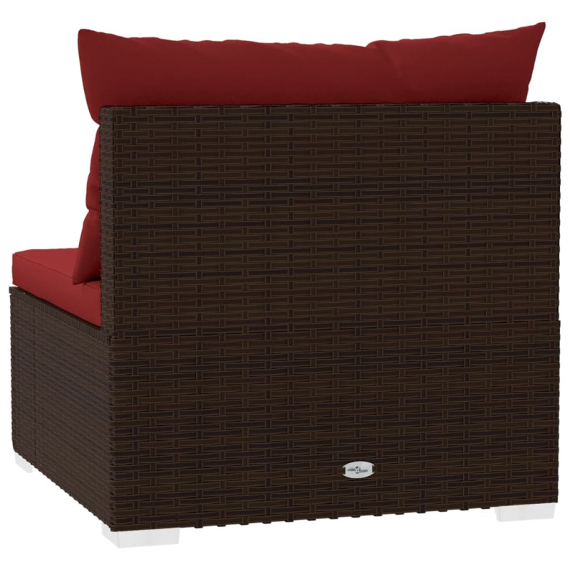 4-osobowa sofa ogrodowa z poduszkami, polirattan, brązowa
