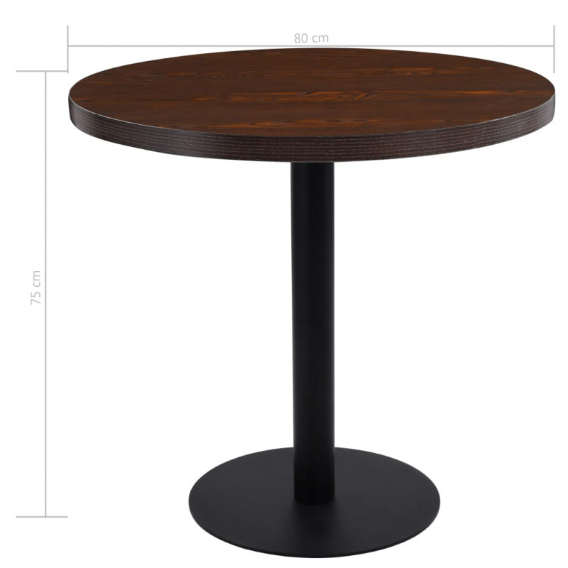 Stolik bistro, ciemnobrązowy, 80 cm, MDF