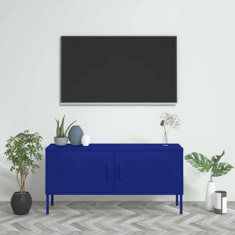 Szafka pod telewizor, granatowa, 105x35x50 cm, stalowa