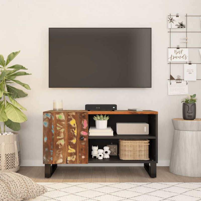 Szafka RTV, 80x33x46 cm, drewno i materiał drewnopochodny