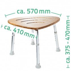 RIDDER Stołek prysznicowy, bambus, 150 kg, A00502081