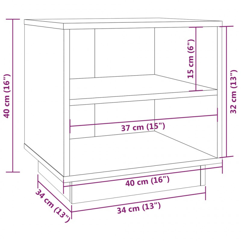 Szafka nocna, 40x34x40 cm, lite drewno sosnowe