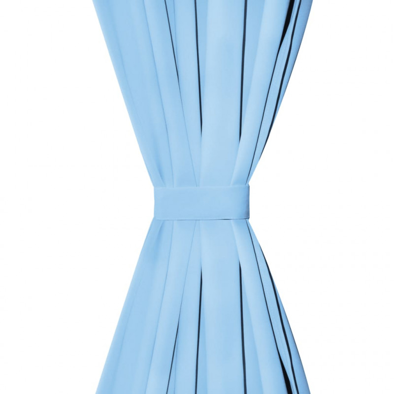 Zasłony zaciemniające z kółkami, 2 szt., 135x175 cm, turkusowe