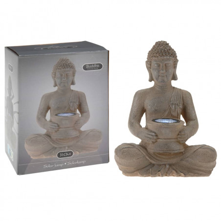 ProGarden Figurka Buddha z lampką solarną, polystone