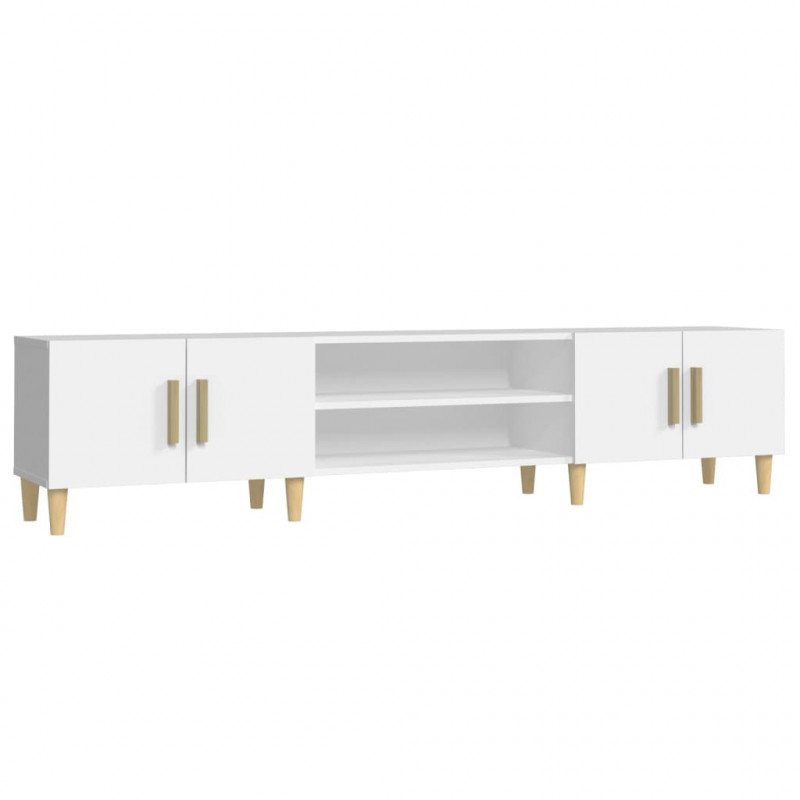 Szafka pod TV, biała, 180x31,5x40 cm, materiał drewnopochodny