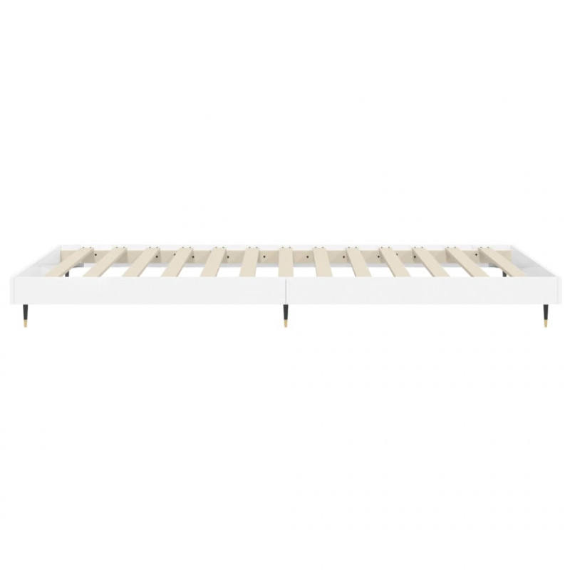 Rama łóżka, biała, połysk, 75x190 cm, materiał drewnopochodny