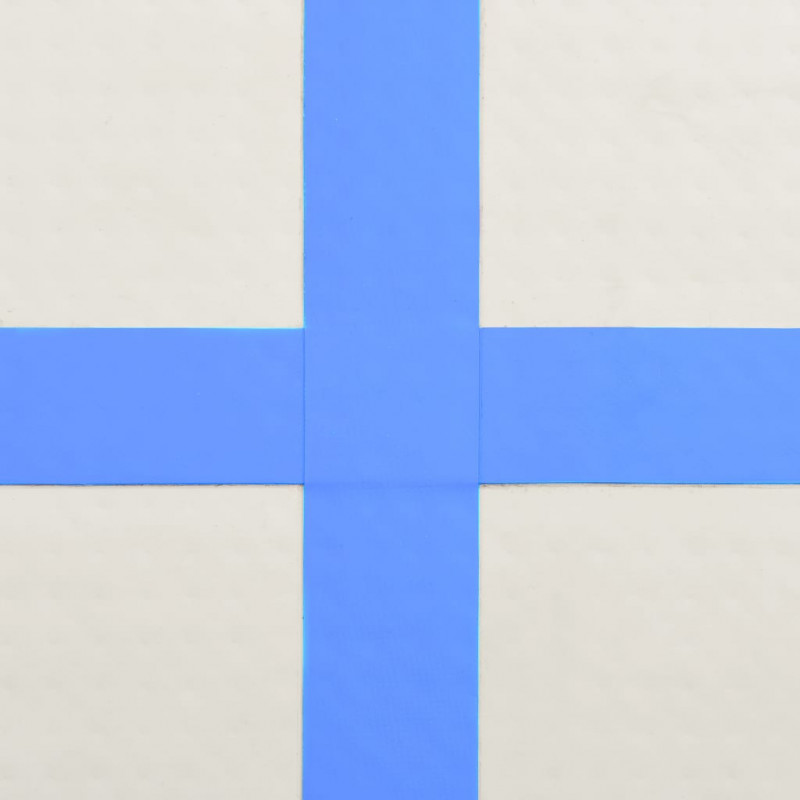 Mata gimnastyczna z pompką, 600x100x15 cm, PVC, niebieska