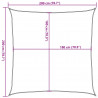 Żagiel przeciwsłoneczny, 160 g/m², brązowy, 2x2 m, HDPE