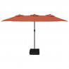 Podwójny parasol ogrodowy, terakotowy, 449x245 cm