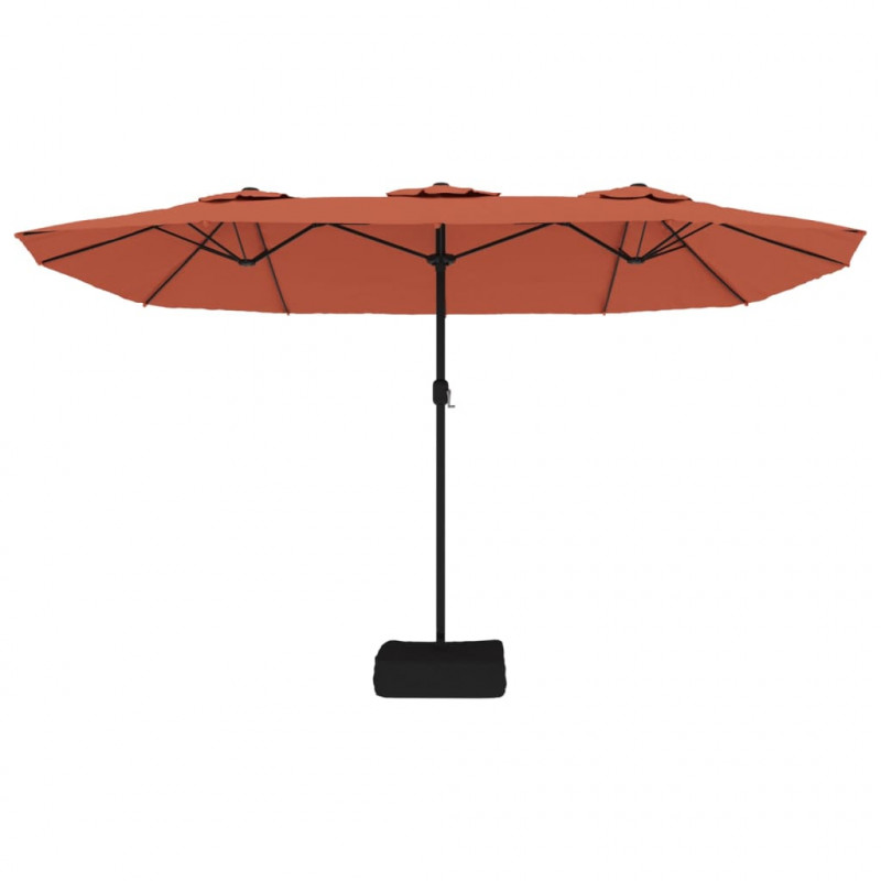 Podwójny parasol ogrodowy, terakotowy, 449x245 cm
