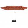 Podwójny parasol ogrodowy, terakotowy, 449x245 cm
