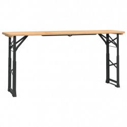 Składany stół biesiadny, 170x50x75/105 cm, lite drewno jodłowe