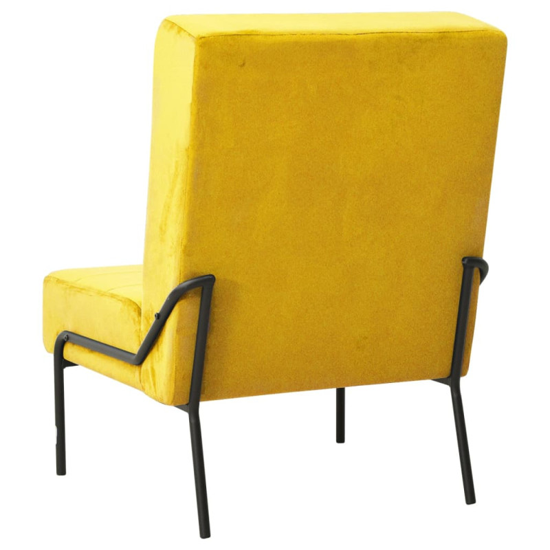 Fotel, 65x79x87 cm, musztardowy, obity aksamitem