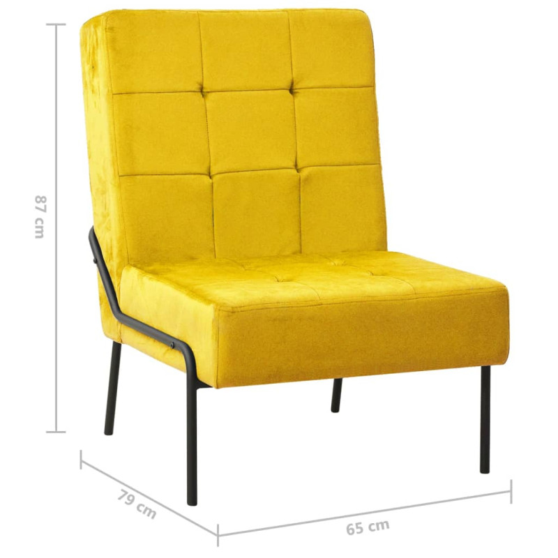 Fotel, 65x79x87 cm, musztardowy, obity aksamitem
