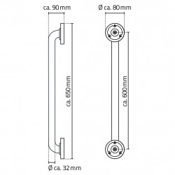 RIDDER Uchwyt łazienkowy, 60 cm, czarny, aluminiowy