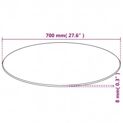 Blat stołu szklany, okrągły, 700 mm