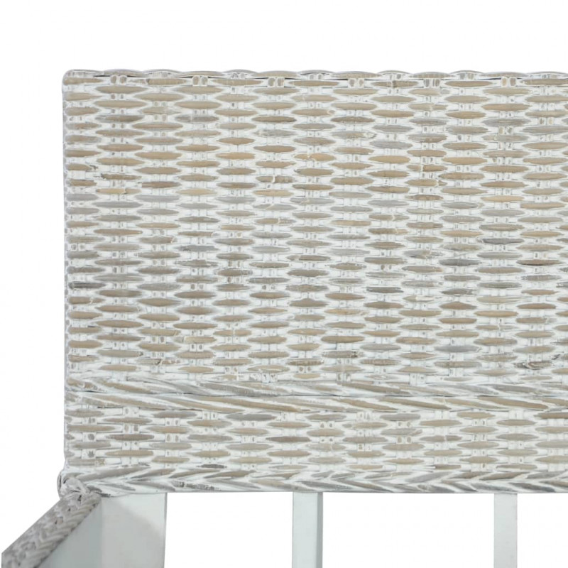 Rama łóżka, szara, naturalny rattan, 180 x 200 cm