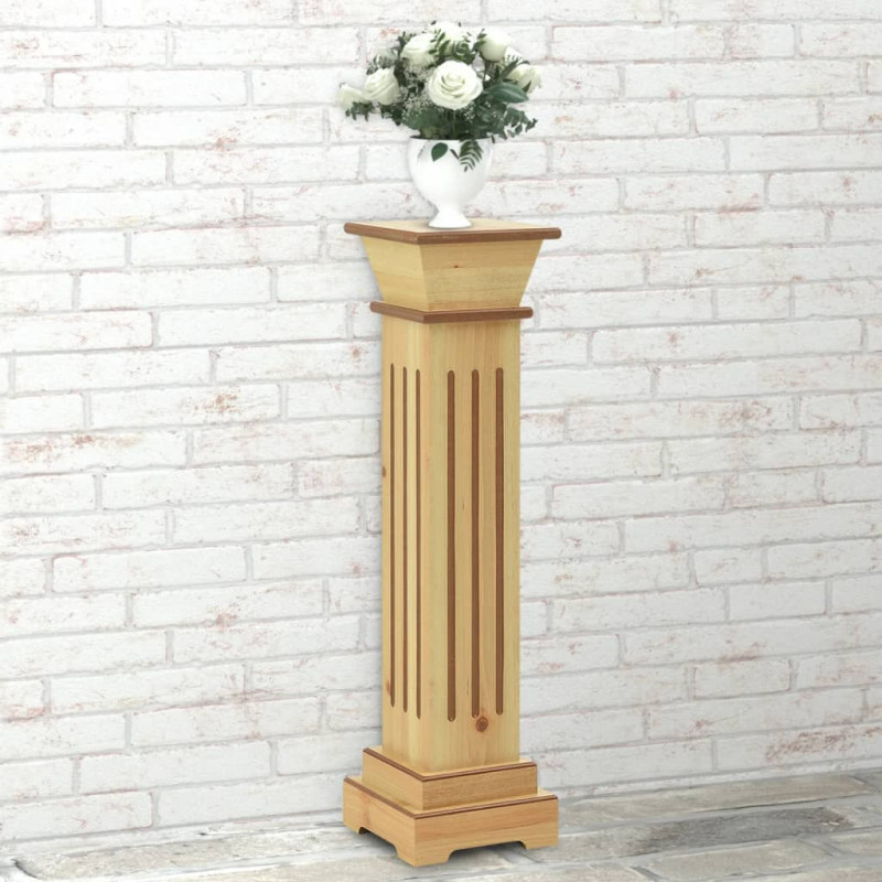Klasyczny kwietnik kolumna, jasne drewno, 17x17x66 cm, MDF