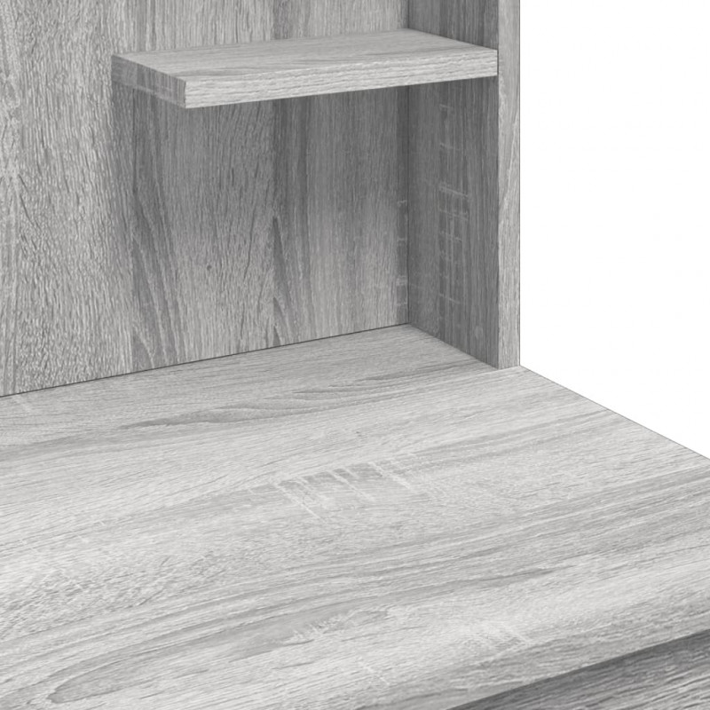 Toaletka z oświetleniem LED, szary dąb sonoma, 96x40x142 cm