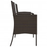 2-osobowa sofa ogrodowa ze stolikiem, rattan PE, brązowa