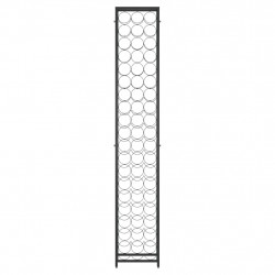 Stojak na 57 butelek, czarny, 34x18x200 cm, kute żelazo