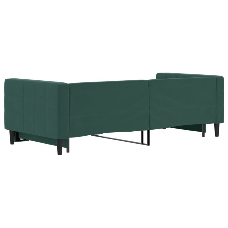 Sofa rozsuwana, ciemnozielona, 90x200 cm, aksamit