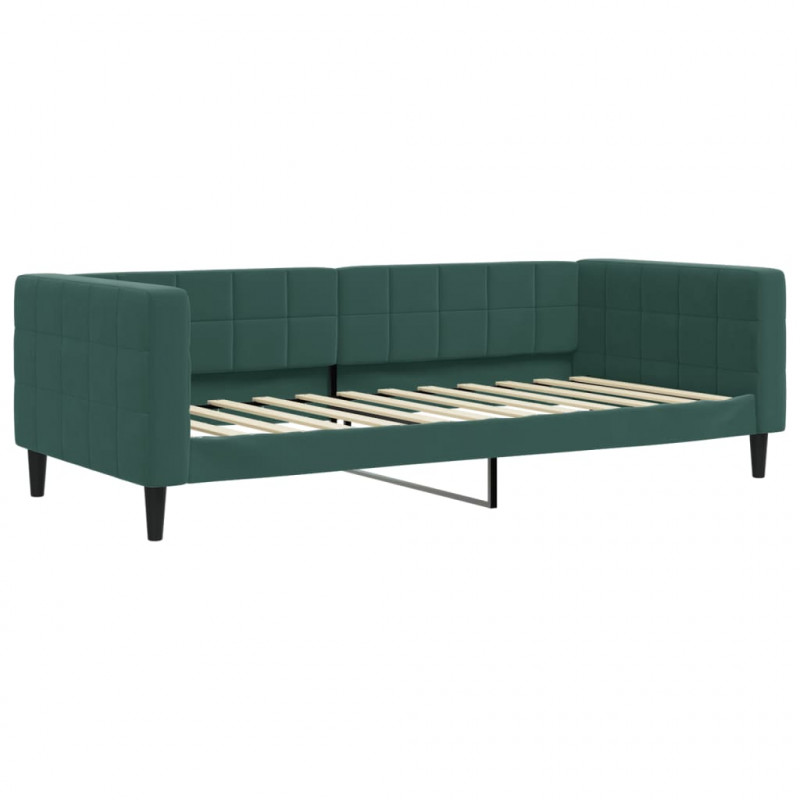 Sofa rozsuwana, ciemnozielona, 90x200 cm, aksamit