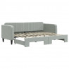 Sofa rozsuwana, jasnoszara, 80x200 cm, aksamit