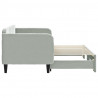 Sofa rozsuwana, jasnoszara, 80x200 cm, aksamit