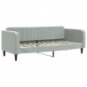 Sofa rozsuwana, jasnoszara, 80x200 cm, aksamit