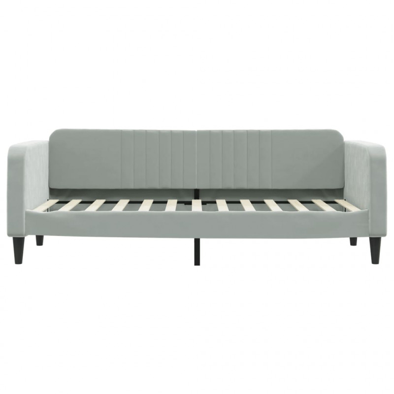 Sofa rozsuwana, jasnoszara, 80x200 cm, aksamit