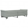Sofa rozsuwana, jasnoszara, 90x200 cm, aksamit