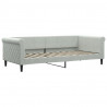 Sofa rozsuwana, jasnoszara, 90x200 cm, aksamit