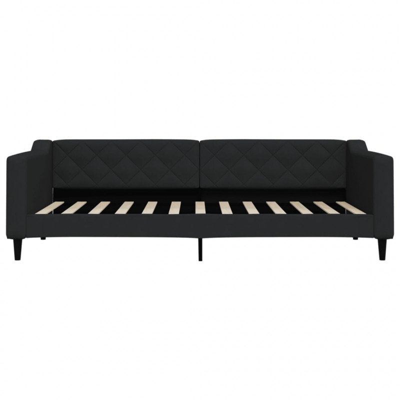 Sofa rozsuwana, czarna, 90x200 cm, tkanina