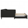 Sofa rozsuwana, czarna, 90x200 cm, tkanina