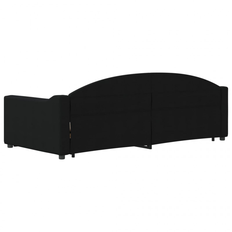 Sofa rozsuwana, czarna, 90x200 cm, tkanina