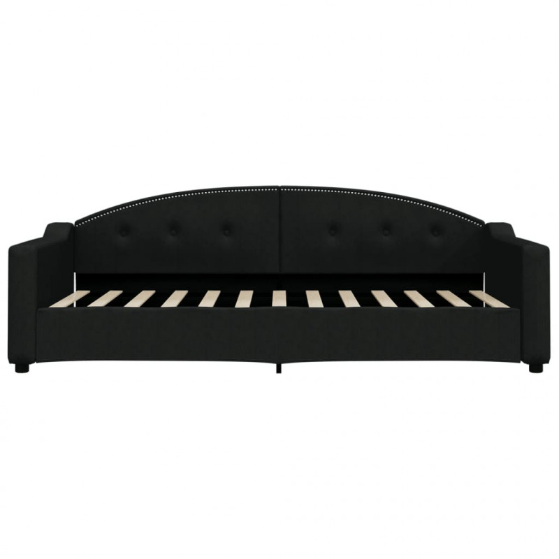 Sofa rozsuwana, czarna, 90x200 cm, tkanina