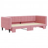 Sofa rozsuwana, różowa, 80x200 cm, aksamit