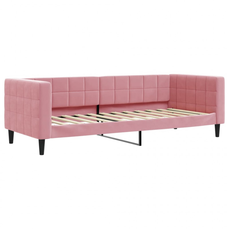 Sofa rozsuwana, różowa, 80x200 cm, aksamit