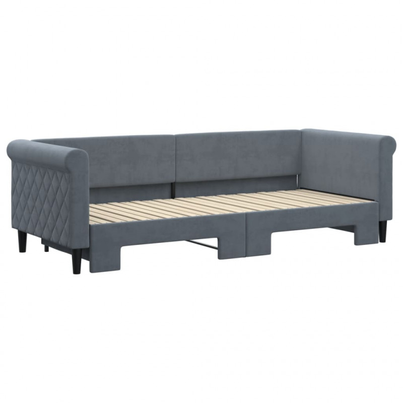 Sofa rozsuwana, ciemnozielona, 80x200 cm, aksamit