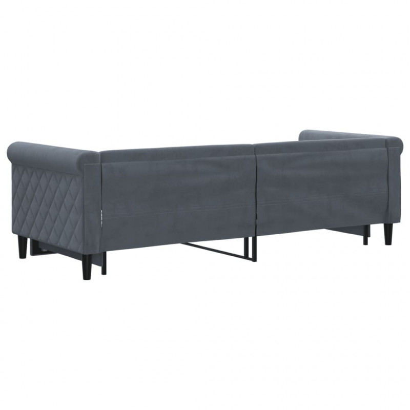 Sofa rozsuwana, ciemnozielona, 80x200 cm, aksamit