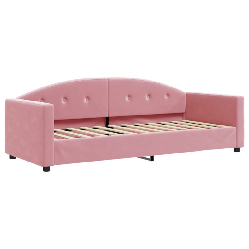 Sofa rozsuwana, różowa, 80x200 cm, aksamit