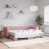 Sofa rozsuwana, różowa, 80x200 cm, aksamit