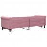 Sofa rozsuwana, różowa, 80x200 cm, aksamit