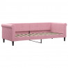 Sofa rozsuwana, różowa, 80x200 cm, aksamit