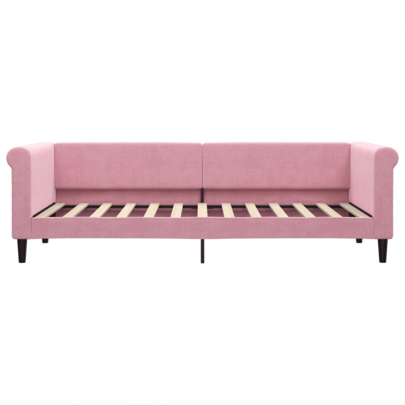 Sofa rozsuwana, różowa, 80x200 cm, aksamit